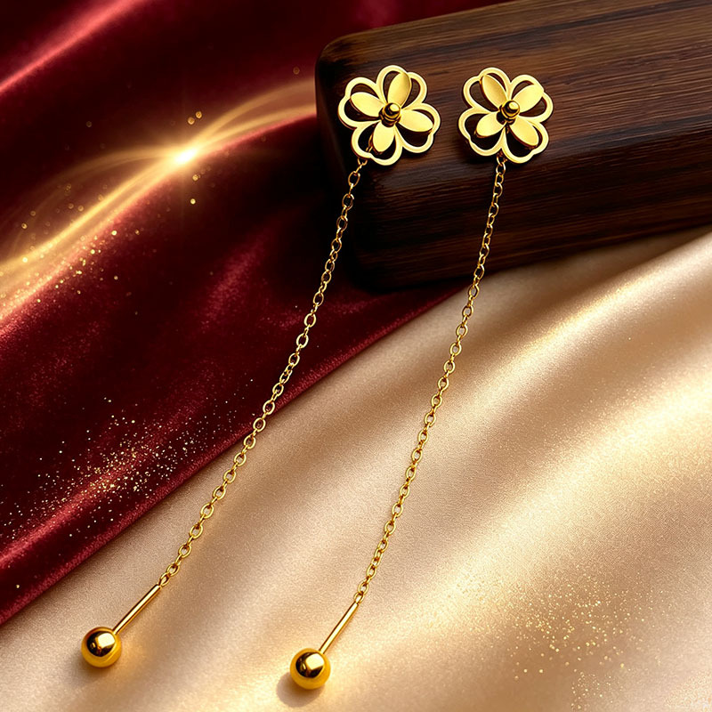 ✨ ফুলের লং চেইন দুল
