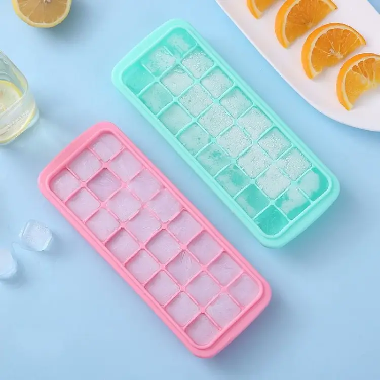 Silicone Ice Cube Tray With Lid | 24 Grids