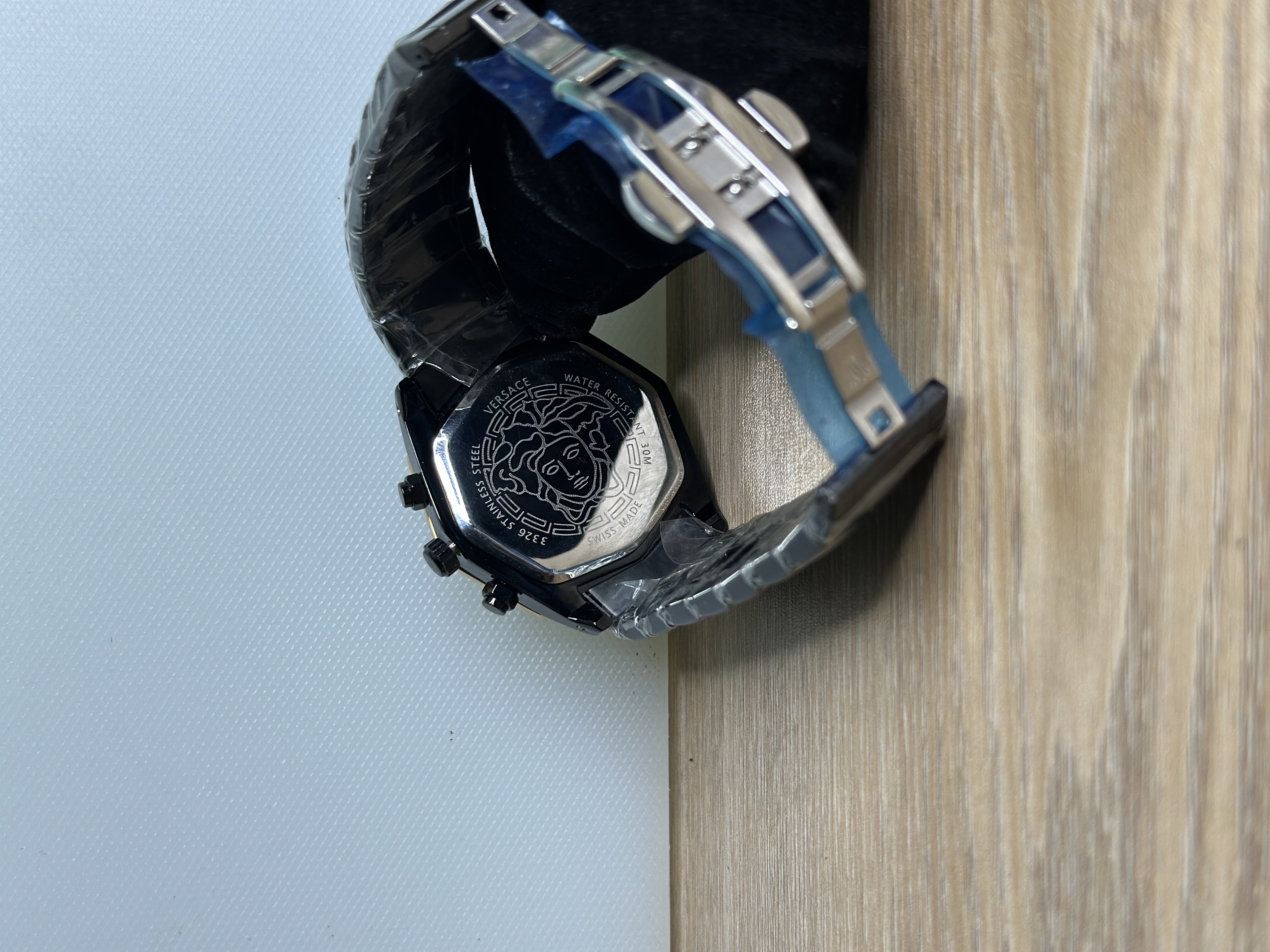Rare Versace Atelier Black Chain - Gold Bezel_img_1