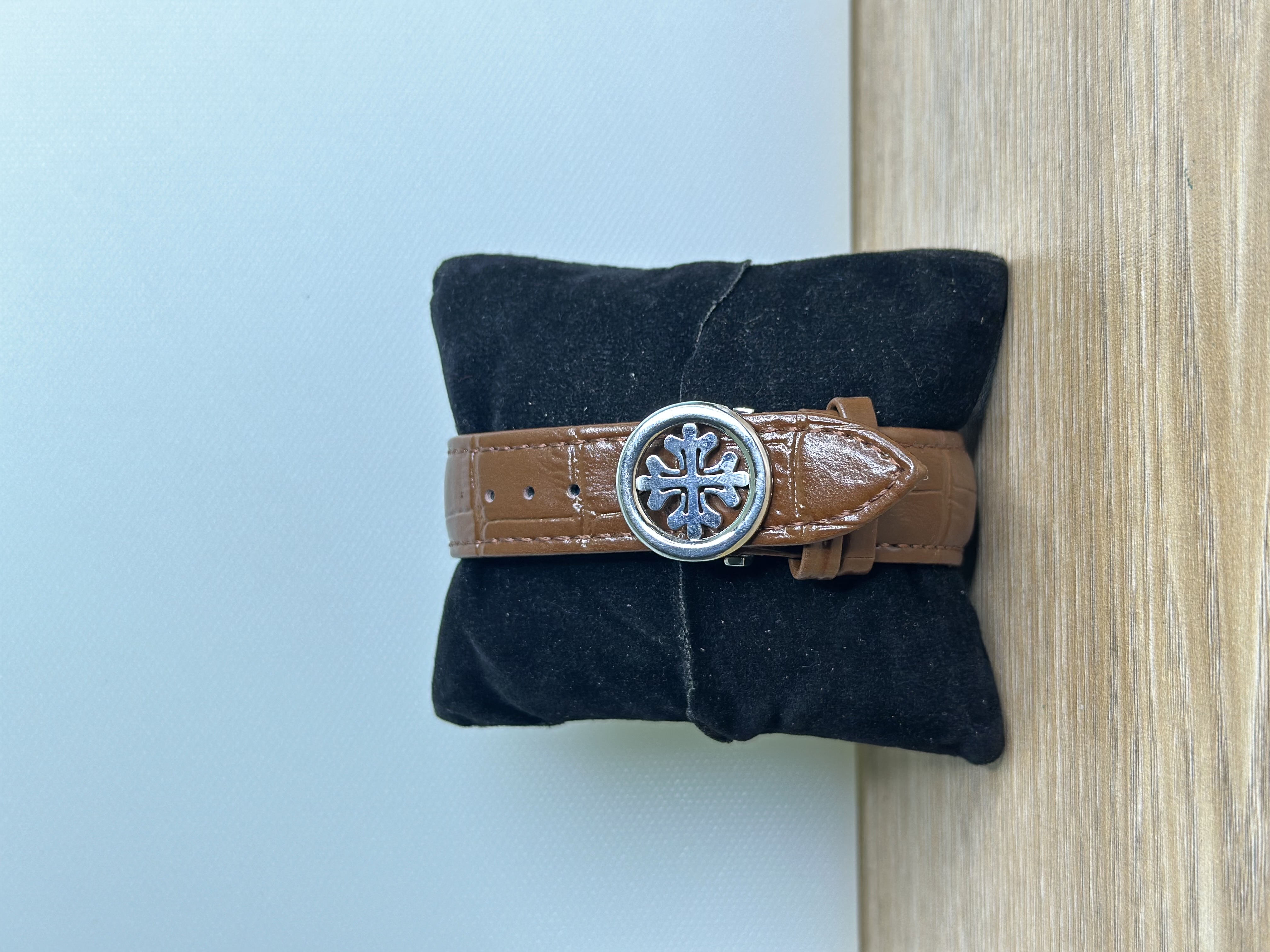 Patek Philippe Chronograph Brown Leather Strap - White Dial_img_2