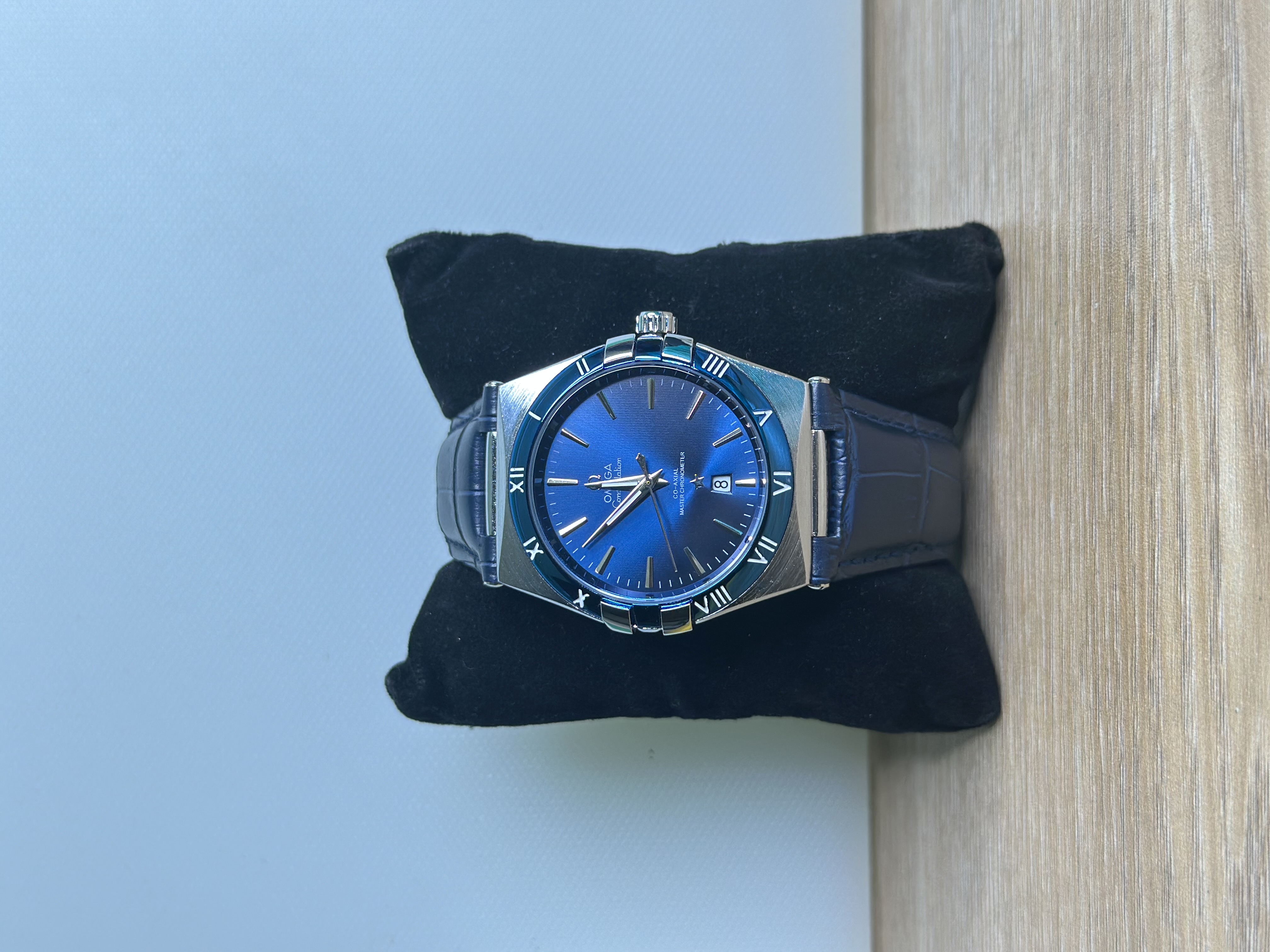 Omega Constellation Blue Leather Belt - Blue Dial_img_0