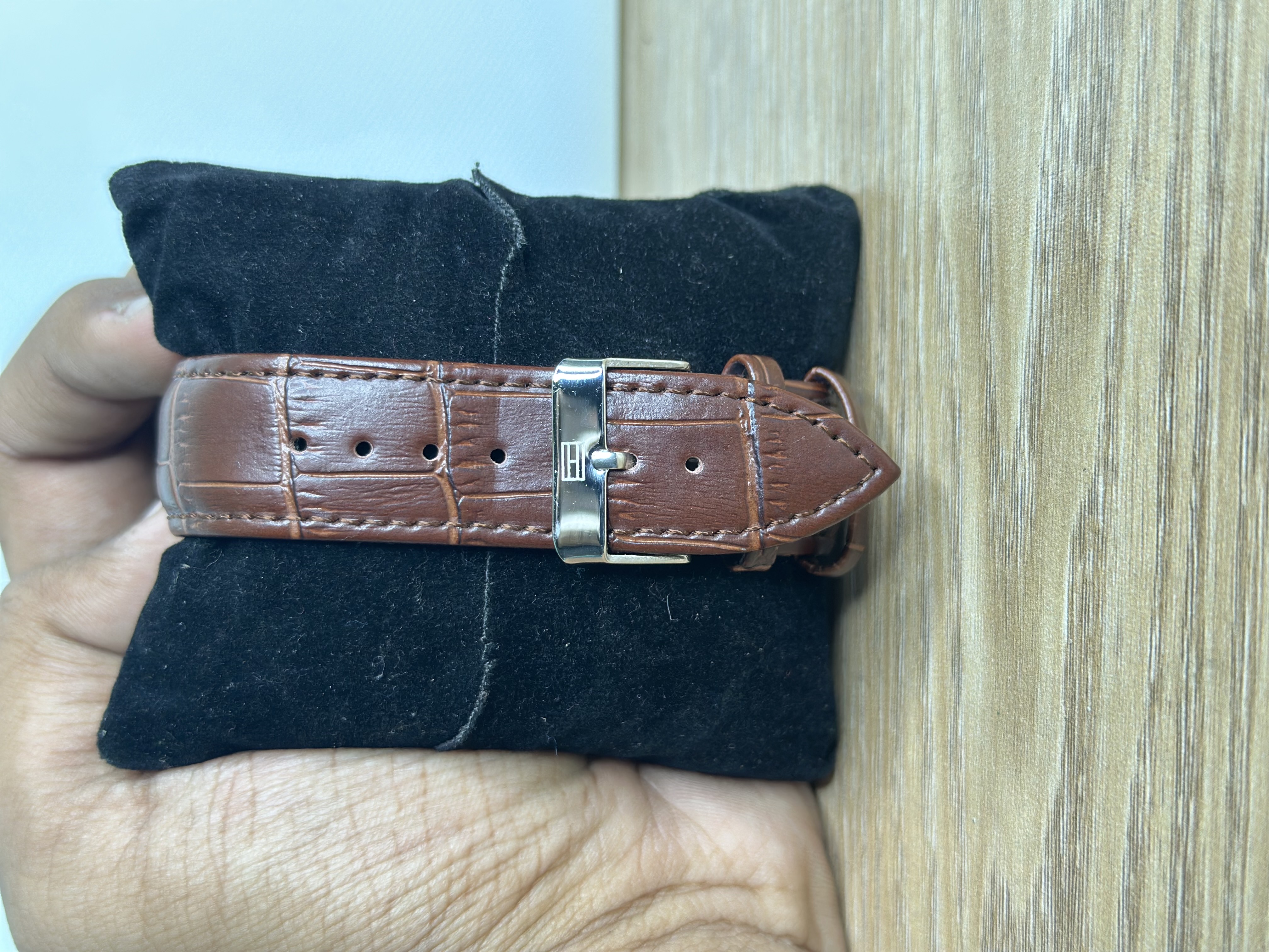 Tommy Hilfiger Skeleton Exposed Automatic Brown Leather - White Dial_img_2