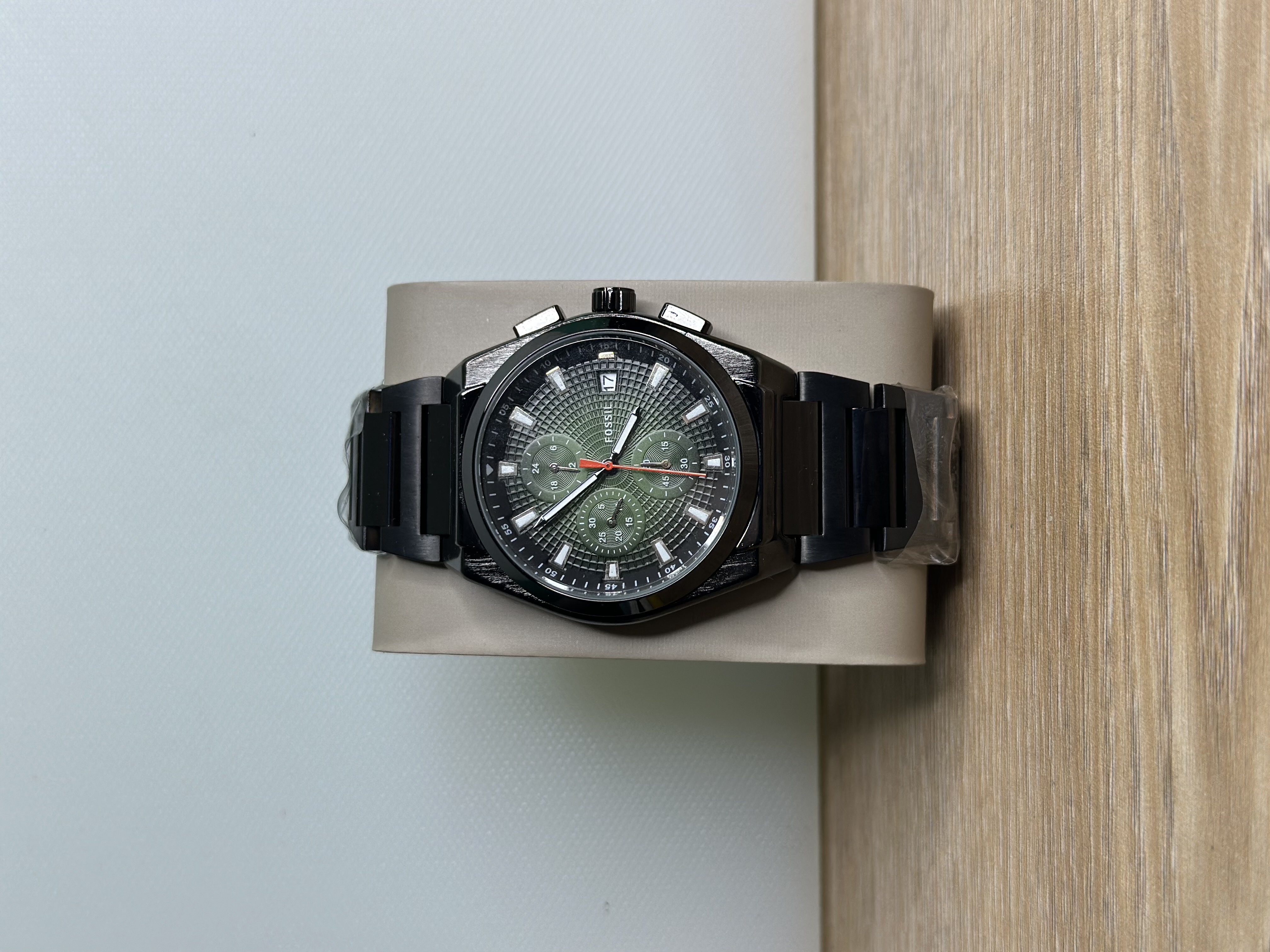 Fossil Everett Chronograph Black Chain - Green Dial