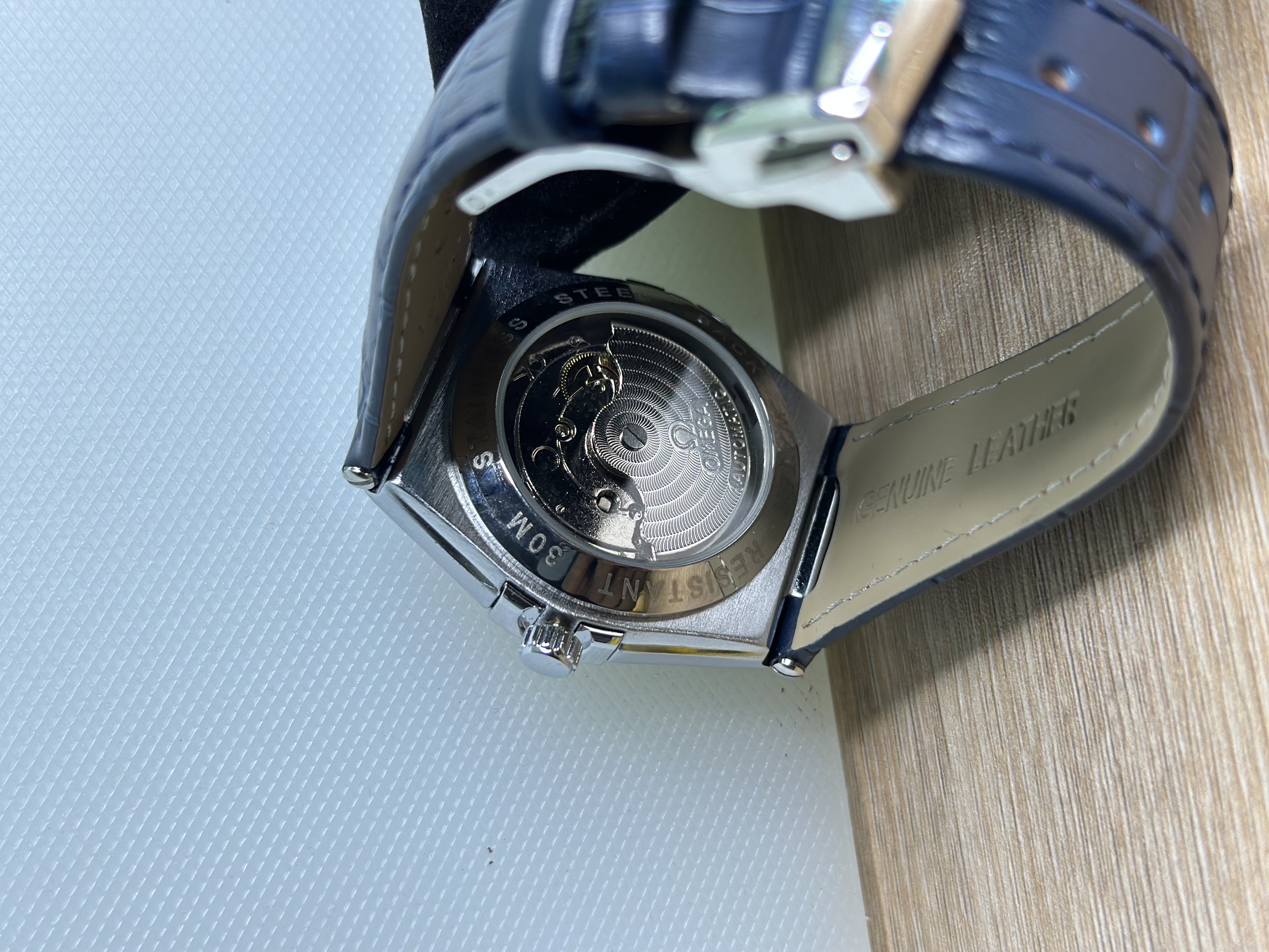 Omega Constellation Blue Leather Belt - Blue Dial_img_1