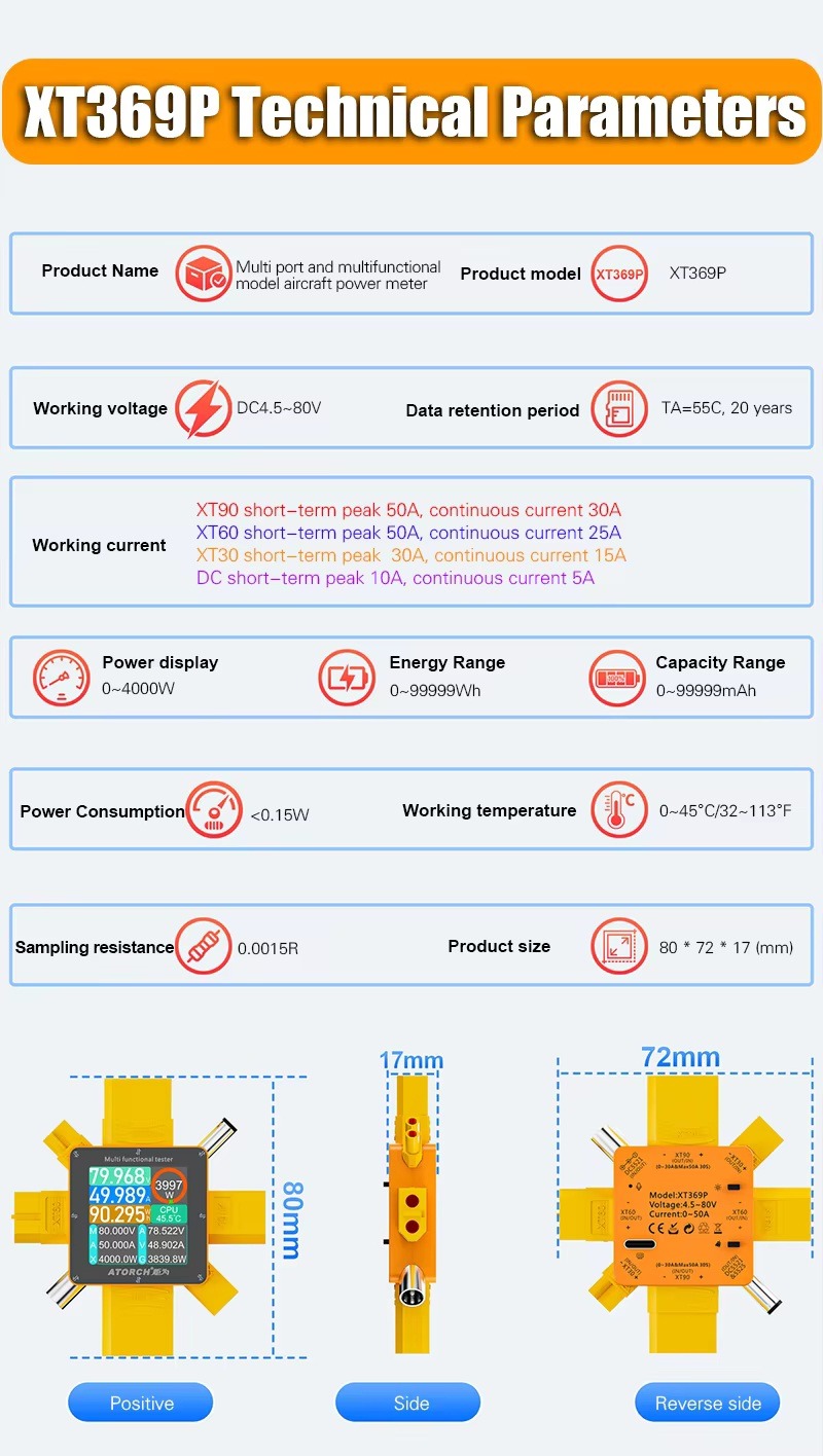 XT369P DC4.5‑80V 50A 4000W Power Meter_img_6