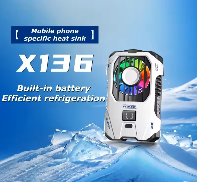 X136 Back Clip Semiconductor Mobile Cooling Fan Gaming Phone Cooler_img_5