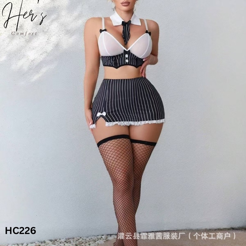 Sultry Executive Pinstripe Lingerie Costume