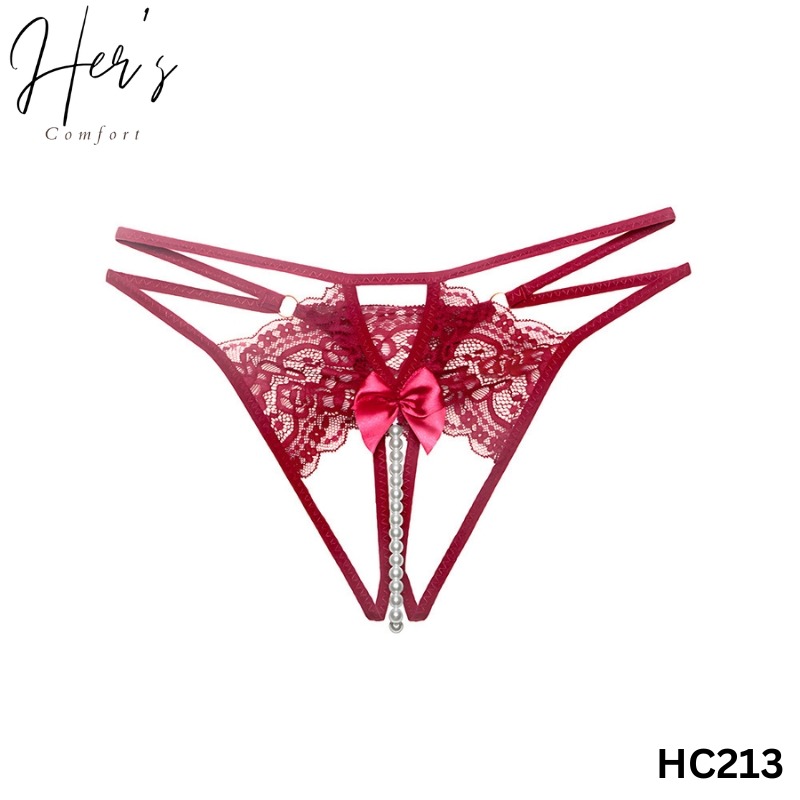 Elegant Pearl Accent G-String Panty