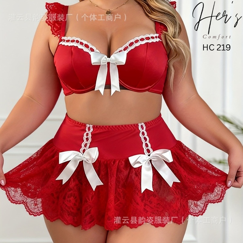 Romance Ruffle Bra & Lace Skirt Lingerie Set