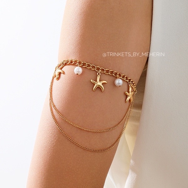 Starfish Tassel Chain Arm Cuff_img_0
