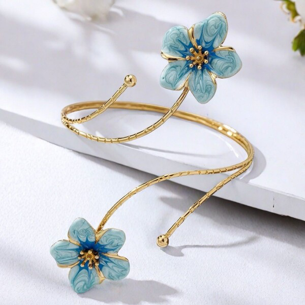 Lake Blue Floral Cuff_img_1