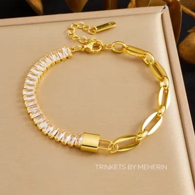 Zircon Linked Chain Bracelet_img_0