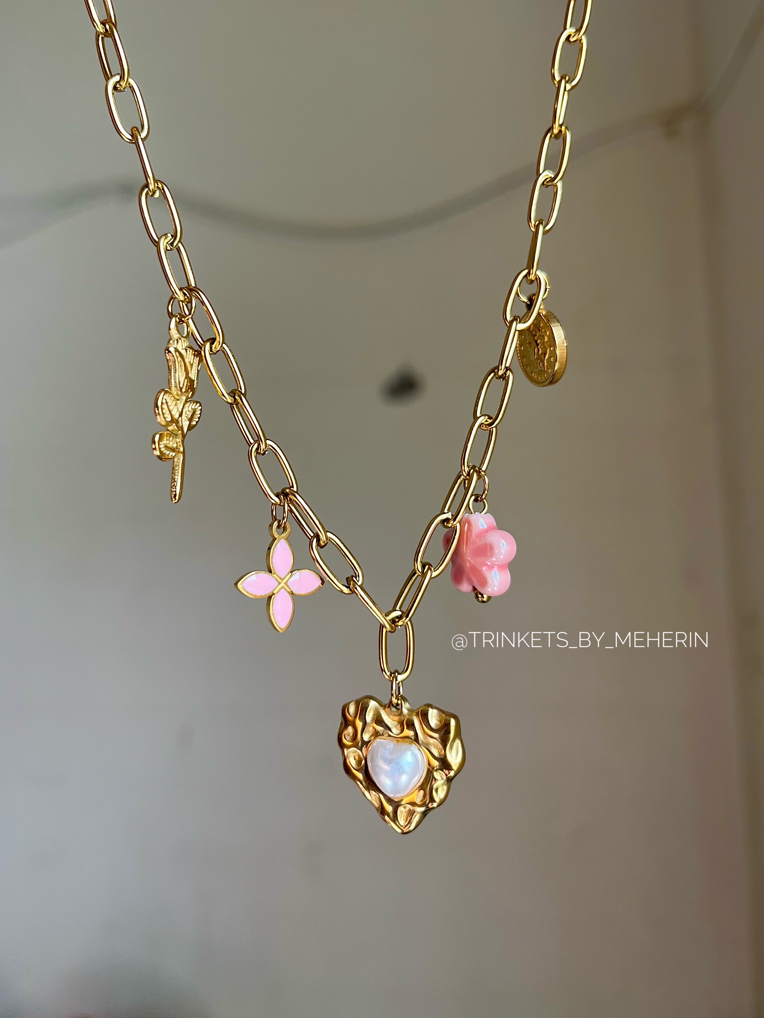 Pearl Rose Charm Necklace_img_1