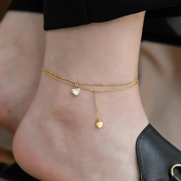 Double heart tassel anklet_img_0