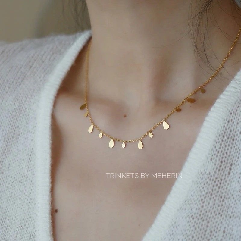 Minimal Gold Waterdrop Neckpiece_img_0