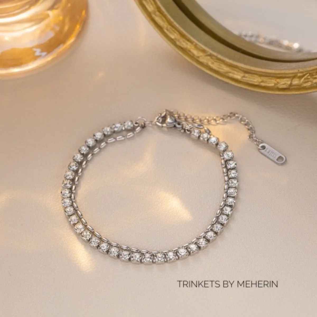 Diamond layer bracelet Silver