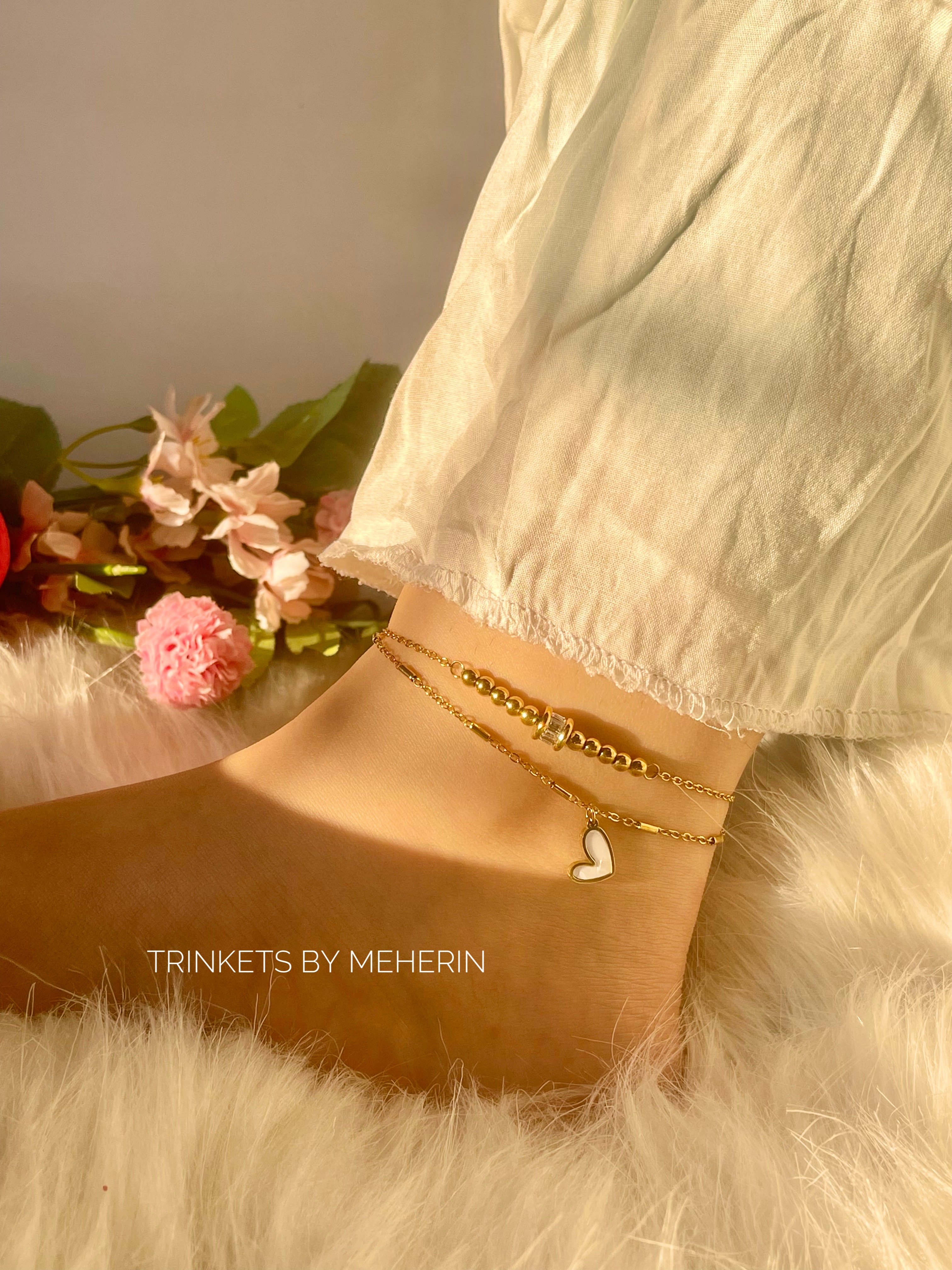 Dual layer love shell anklet premium_img_0