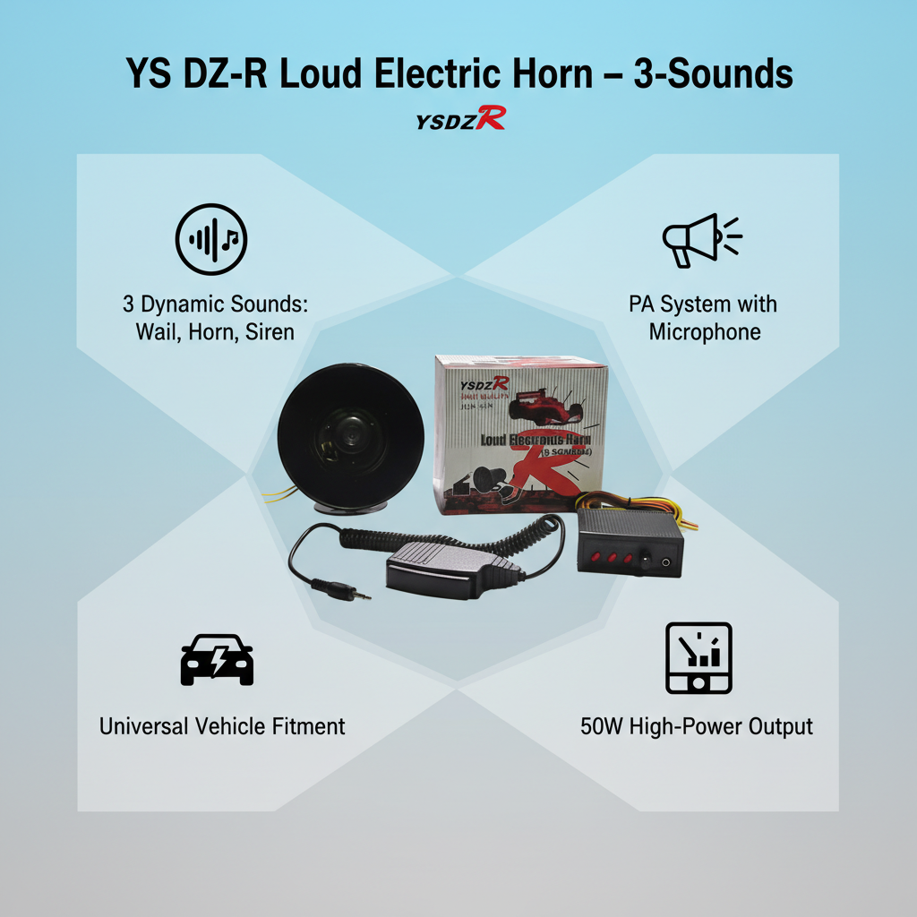YS DZ-R Loud Electric Horn – 3 Sounds_img_2