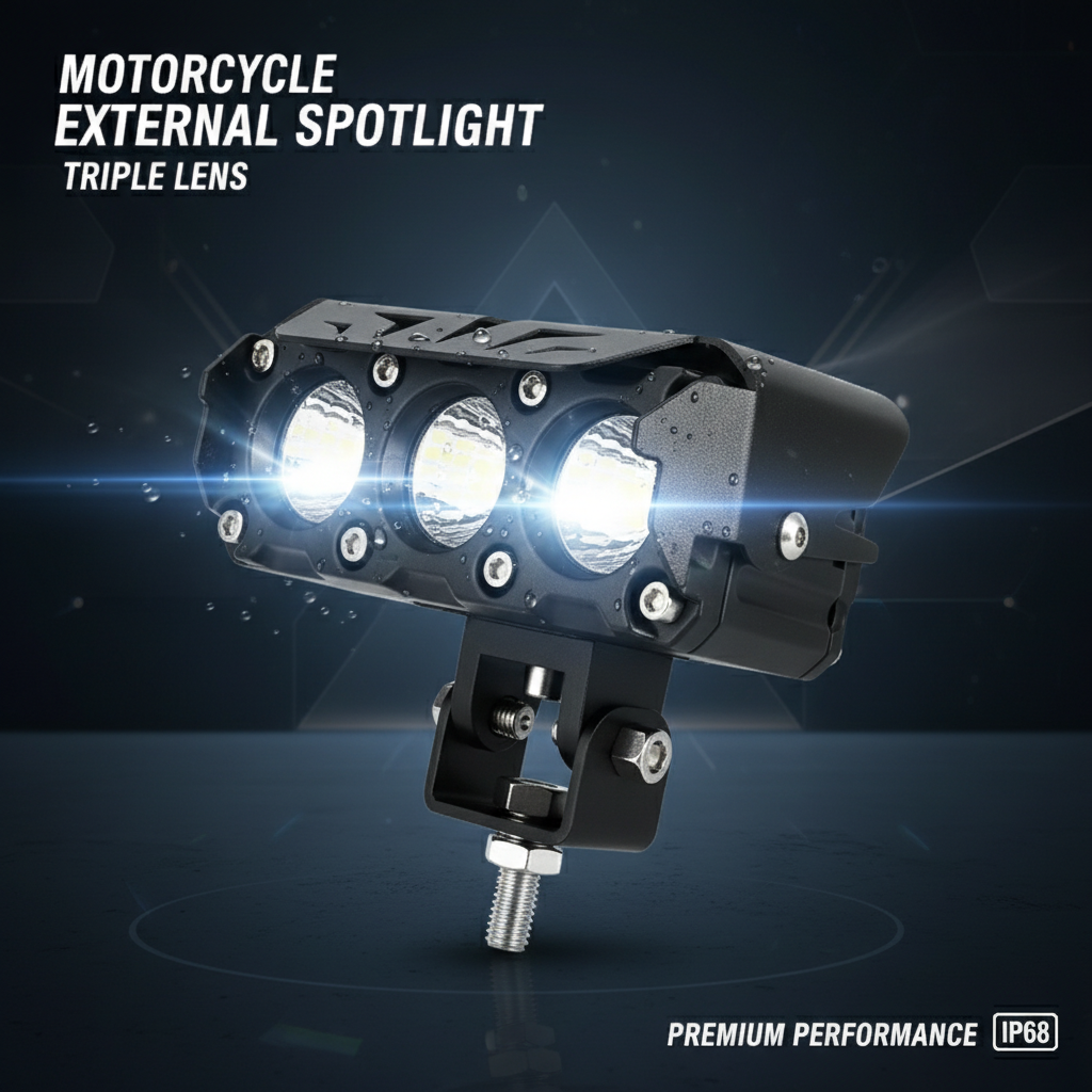 Motorcycle External Spotlight (Triple Lens)_img_1