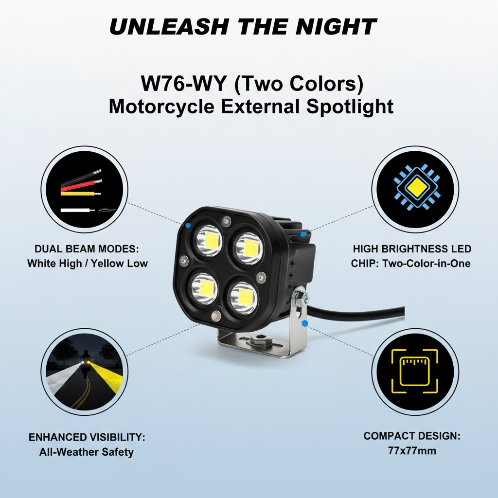 W76-WY (Two colors) Motorcycle External Spotlight_img_2