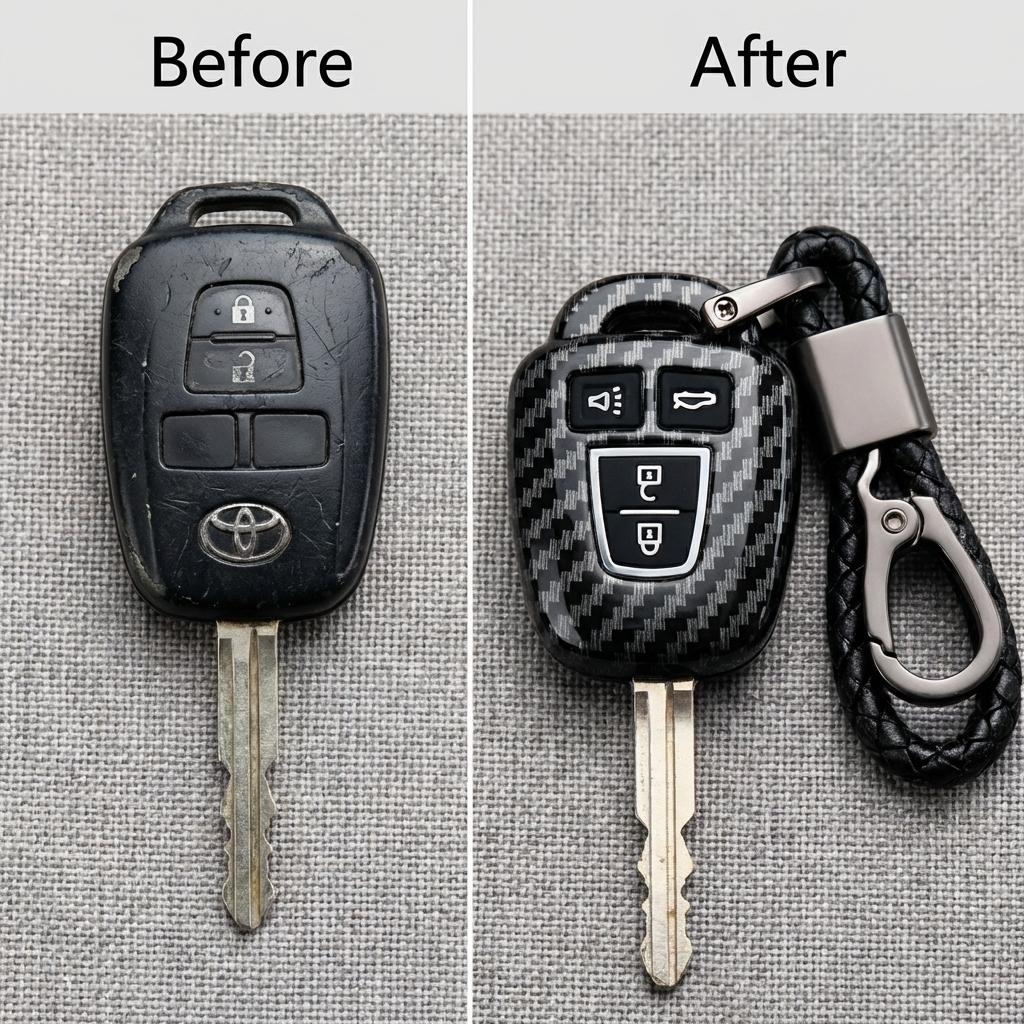 Carbon Fiber Key Cover for Toyota Axio_img_7