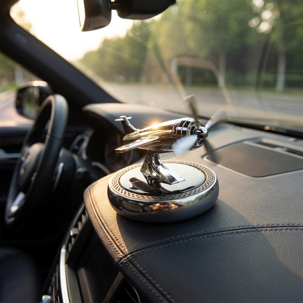 Solar Rotating Fighter Jet Car Dashboard Air Freshener_img_7