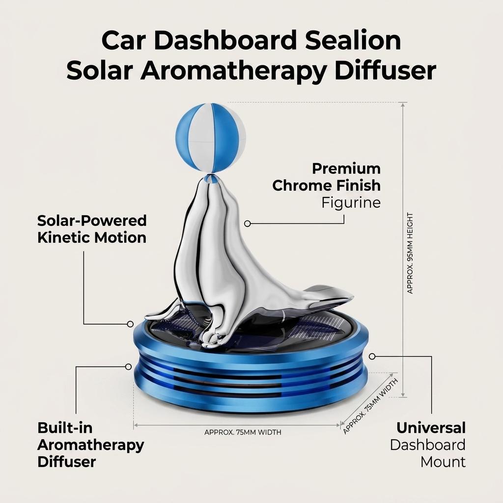 Sea Lion Rotating Solar Car Dashboard Air Freshener_img_9
