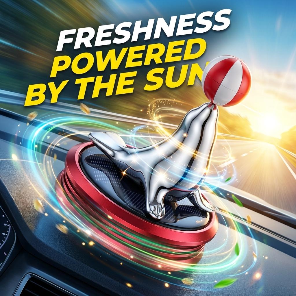 Sea Lion Rotating Solar Car Dashboard Air Freshener_img_4