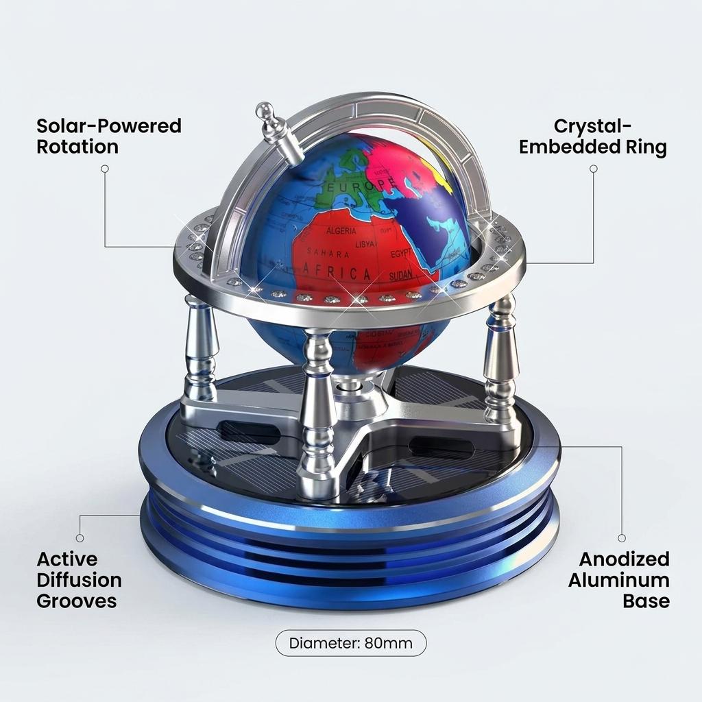Globe Solar Car Rotating Dashboard Air Freshener_img_8