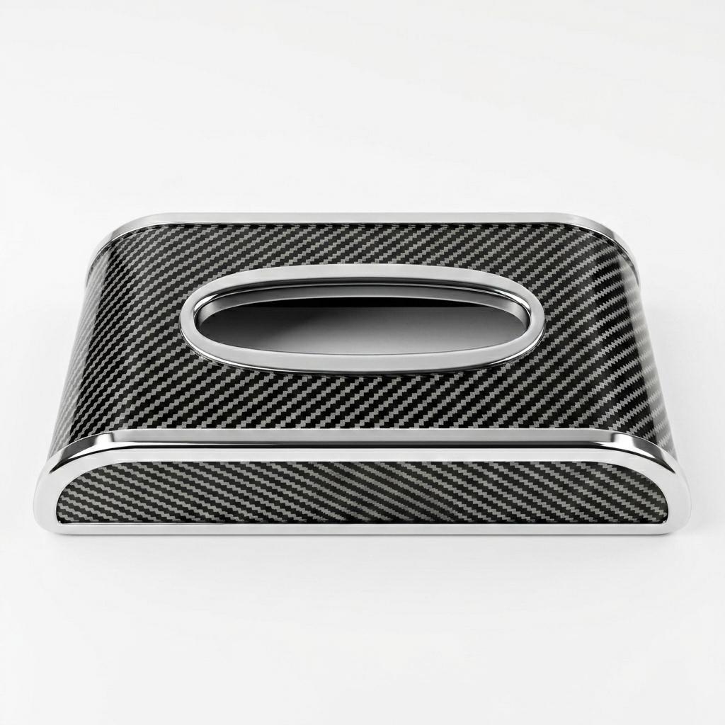 Premium Carbon Fiber Car Tissue Box