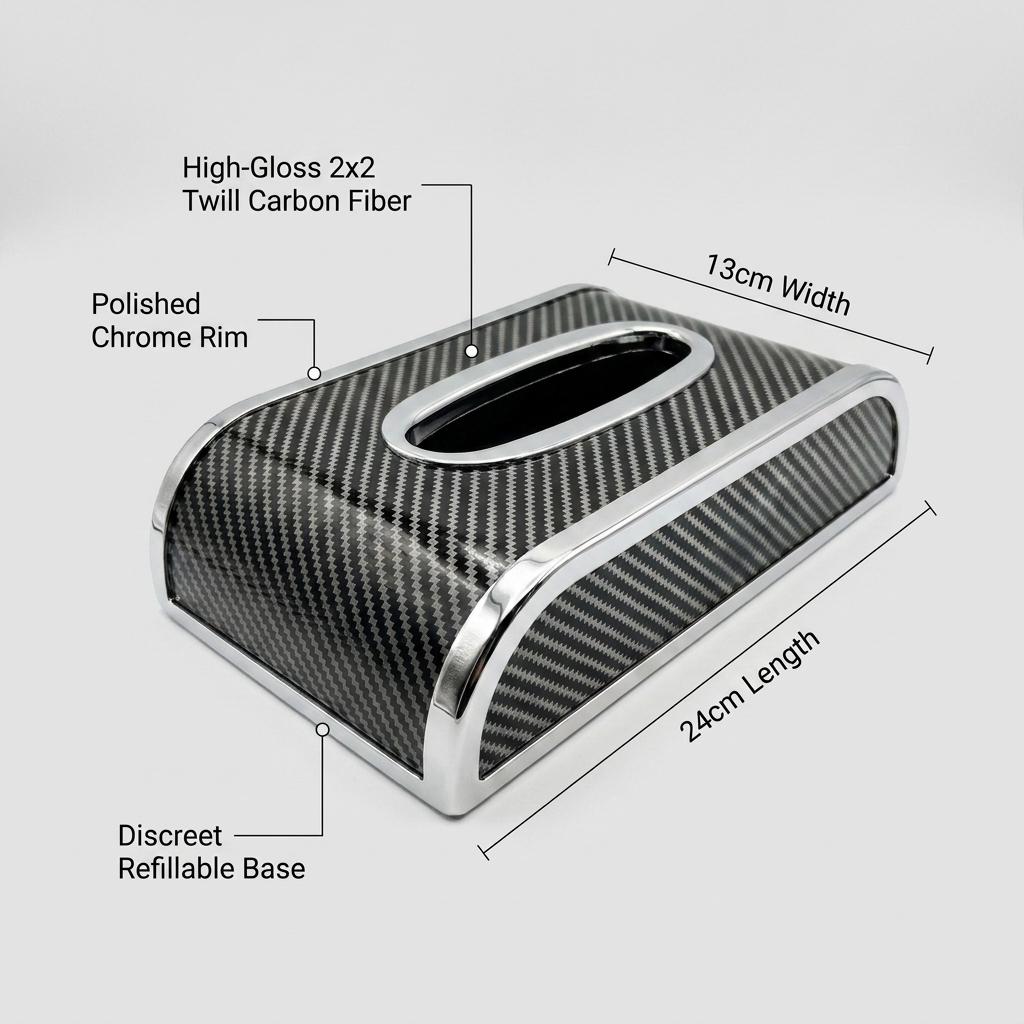 Premium Carbon Fiber Car Tissue Box_img_2