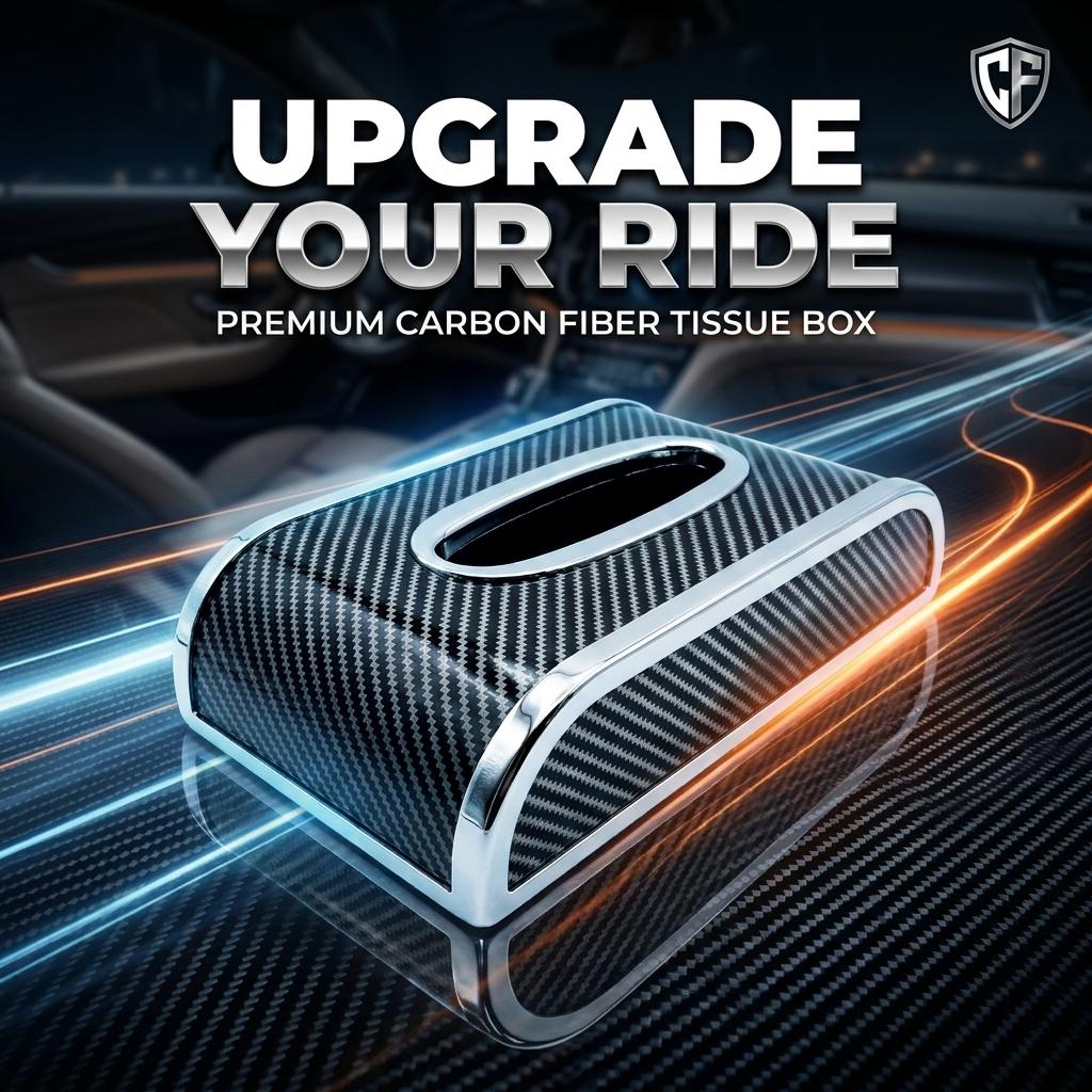 Premium Carbon Fiber Car Tissue Box_img_3