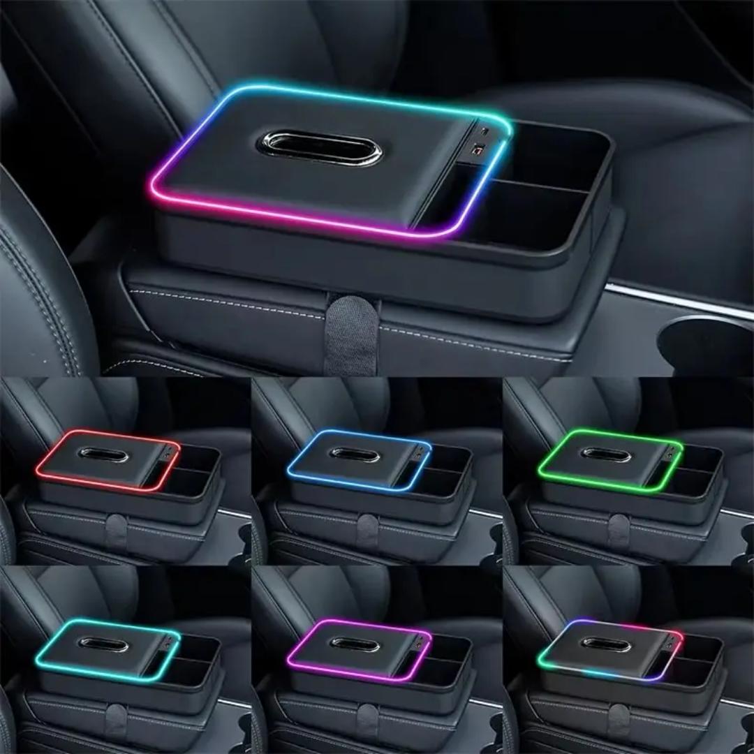 Multifunctional RGB Ambient Light Armrest Tissue Box_img_8