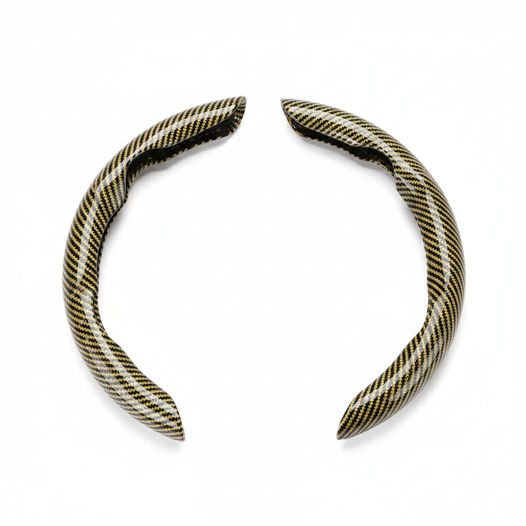 Two Part Carbon Fiber / Wood Grain Texture Steering Wheel Cover_img_4