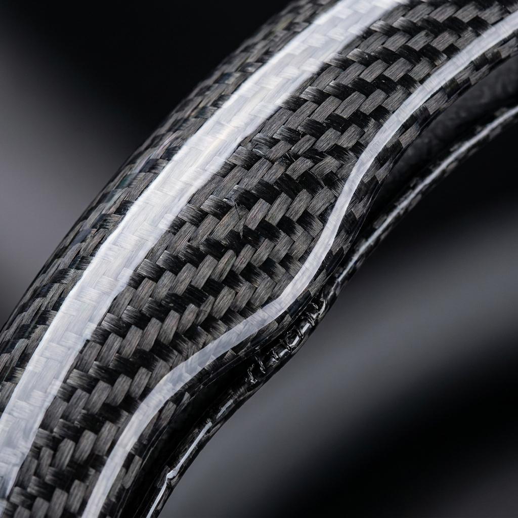 Two Part Carbon Fiber / Wood Grain Texture Steering Wheel Cover_img_17