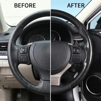 Two Part Carbon Fiber / Wood Grain Texture Steering Wheel Cover_img_19