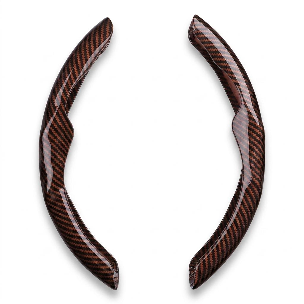 Two Part Carbon Fiber / Wood Grain Texture Steering Wheel Cover_img_6