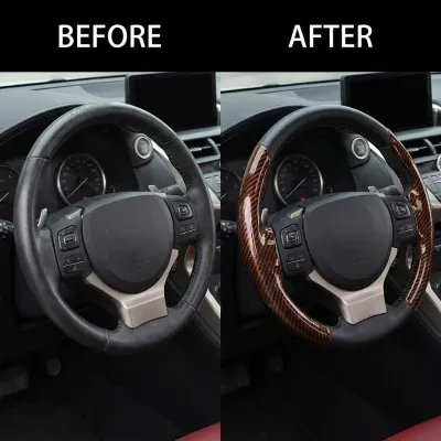 Two Part Carbon Fiber / Wood Grain Texture Steering Wheel Cover_img_20
