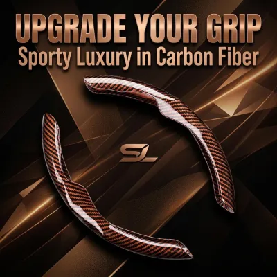 Two Part Carbon Fiber / Wood Grain Texture Steering Wheel Cover_img_22