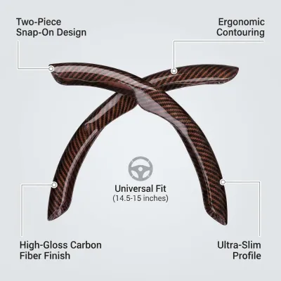 Two Part Carbon Fiber / Wood Grain Texture Steering Wheel Cover_img_24