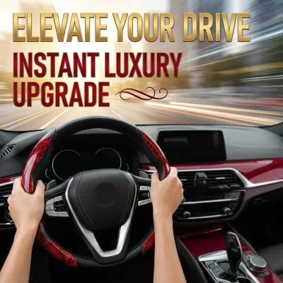 Two Part Carbon Fiber / Wood Grain Texture Steering Wheel Cover_img_27
