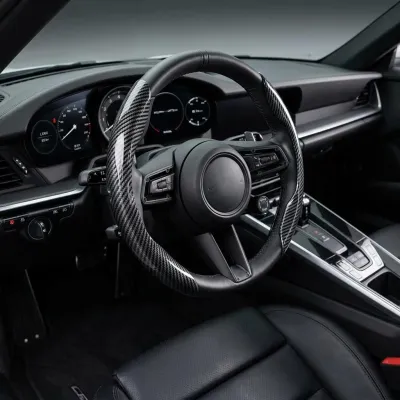 Two Part Carbon Fiber / Wood Grain Texture Steering Wheel Cover_img_28