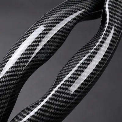 Two Part Carbon Fiber / Wood Grain Texture Steering Wheel Cover_img_30