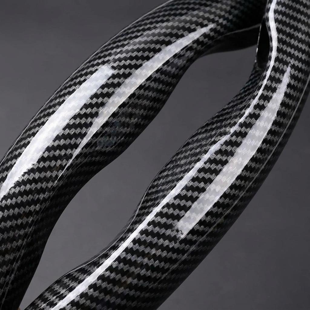 Two Part Carbon Fiber / Wood Grain Texture Steering Wheel Cover_img_30