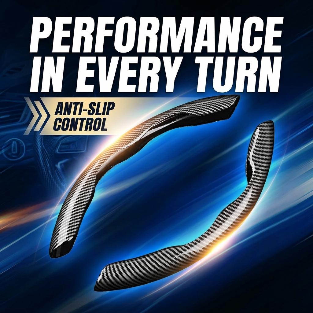 Two Part Carbon Fiber / Wood Grain Texture Steering Wheel Cover_img_31