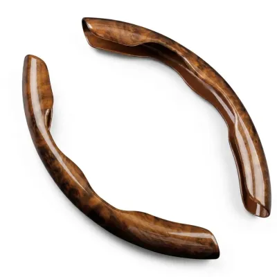Two Part Carbon Fiber / Wood Grain Texture Steering Wheel Cover_img_8