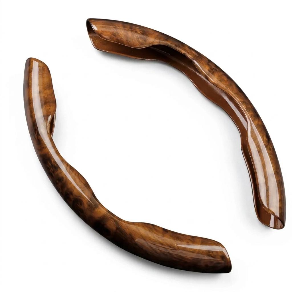 Two Part Carbon Fiber / Wood Grain Texture Steering Wheel Cover_img_8