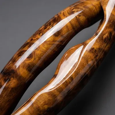 Two Part Carbon Fiber / Wood Grain Texture Steering Wheel Cover_img_34