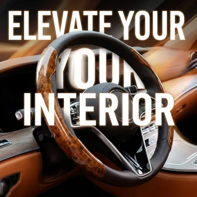 Two Part Carbon Fiber / Wood Grain Texture Steering Wheel Cover_img_35
