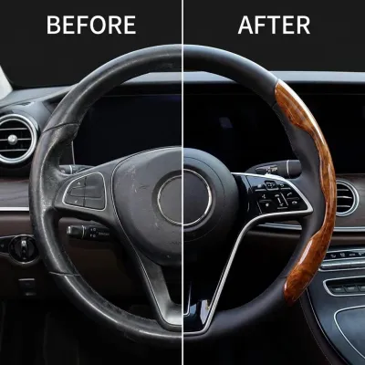 Two Part Carbon Fiber / Wood Grain Texture Steering Wheel Cover_img_36